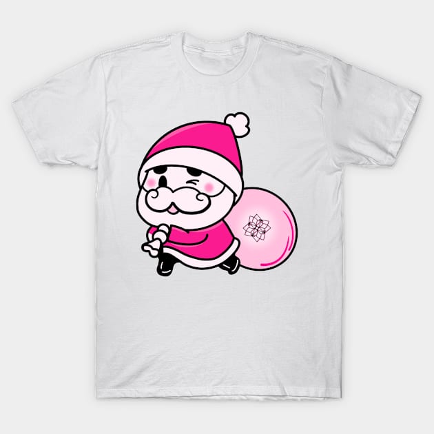 Cute pink Santa - vintage Santa T-Shirt by Mobyyshop